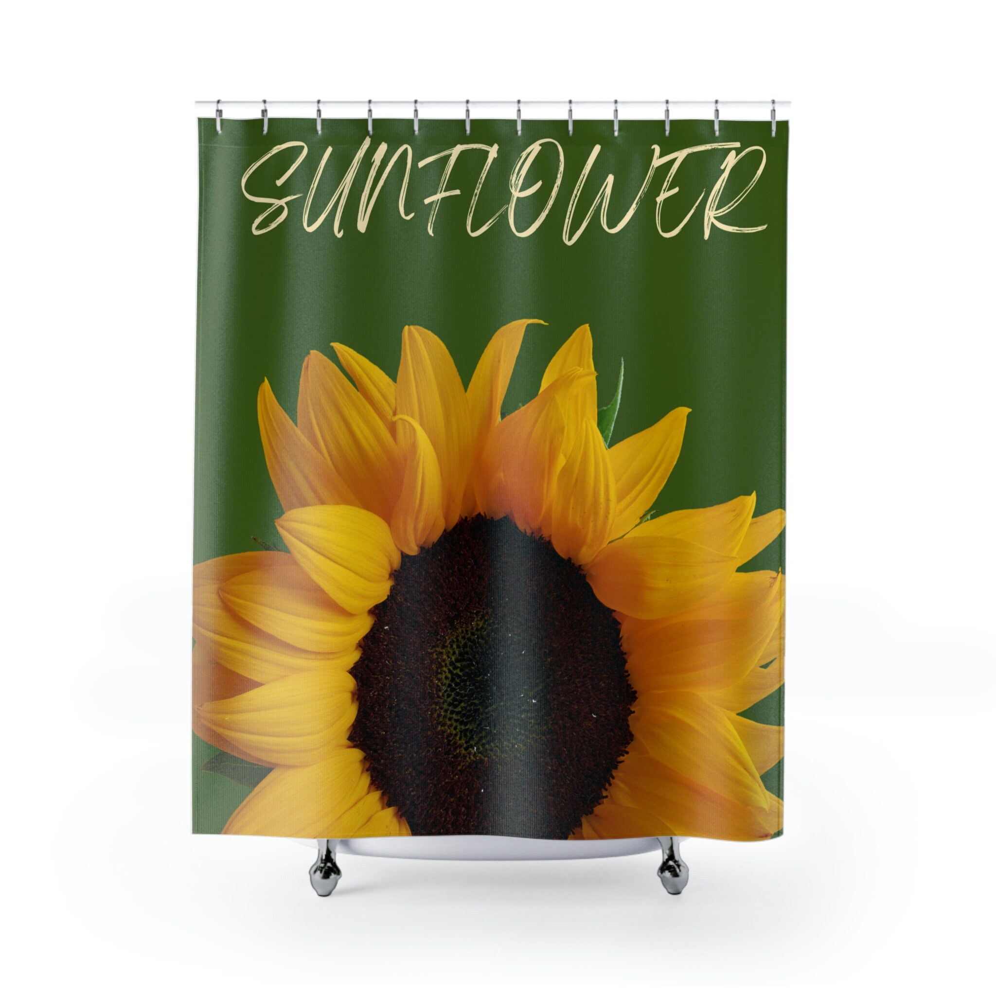 Custom Sunflower Shower Curtain for a Personalized Bathroom Experience