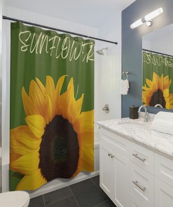 Custom Sunflower Shower Curtain for a Personalized Bathroom Experience