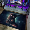 Custom Vintage Game Room Area Rug for Boys with Unique Shufflezone Game Carpet