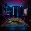 Custom Vintage Game Room Rug for Teen Boys with Shufflezone Game Controller Carpet