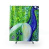 Custom Vintage Peacock Painting Shower Curtain - Unique Bathroom Decor