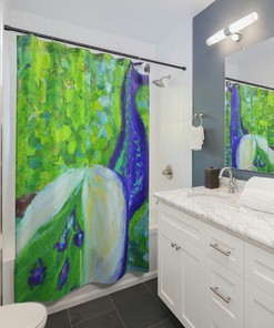 Custom Vintage Peacock Painting Shower Curtain - Unique Bathroom Decor