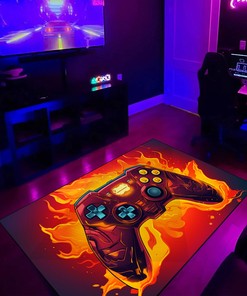 Customizable Area Rug for Young Gamers with Game Controller Design - The Ultimate Gaming Room Decor