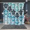 Customizable Blue Turtles Print Shower Curtain For Ocean Beach Themed Bathroom Decor