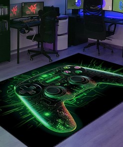 Customizable Game Controller Area Rug for Gaming Room Decor - Add Some Fun to Your Room