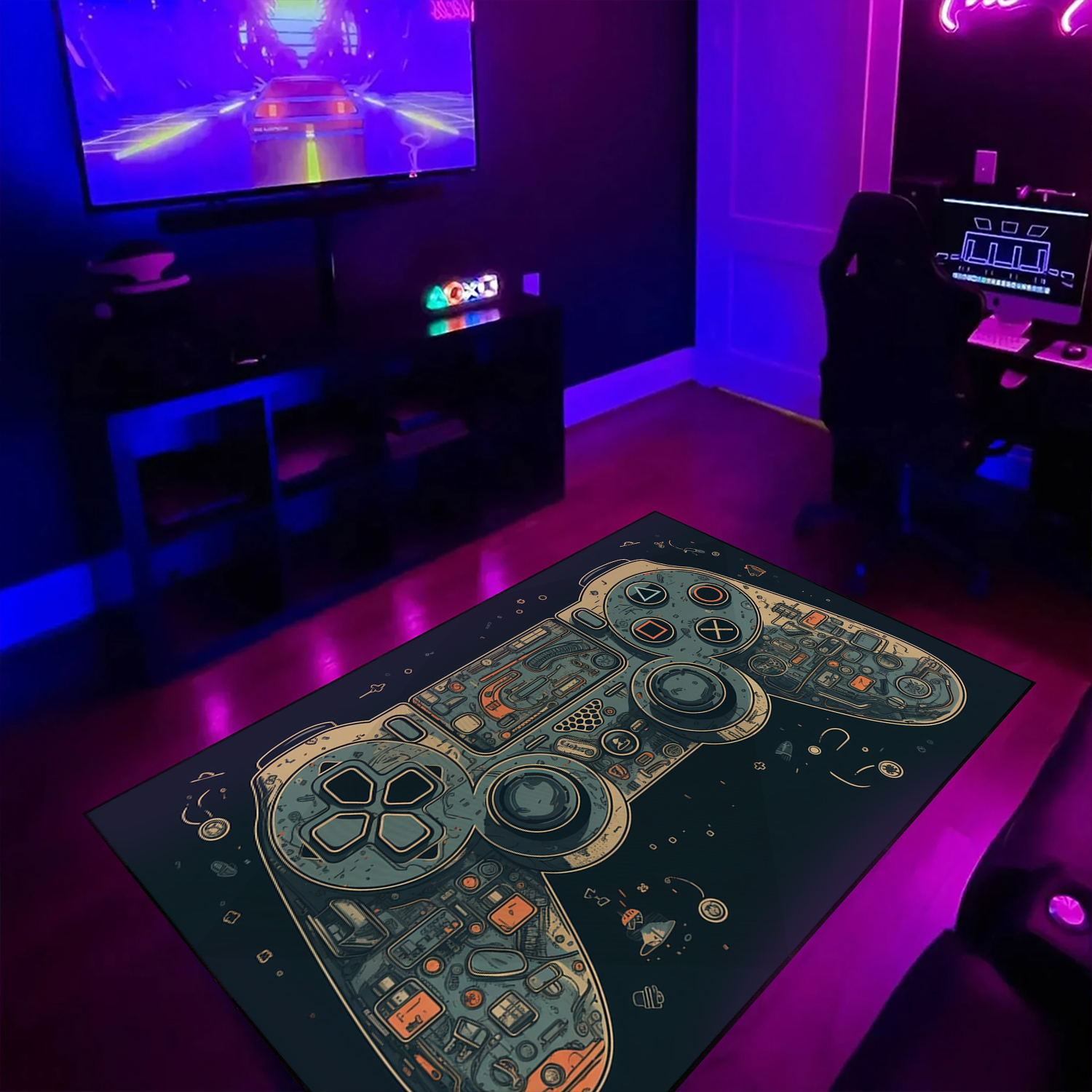 Customizable Game Room Themed Rugs - Personalized Game Carpet for Teen Boys Bedroom - Upgrade Your Room Decor