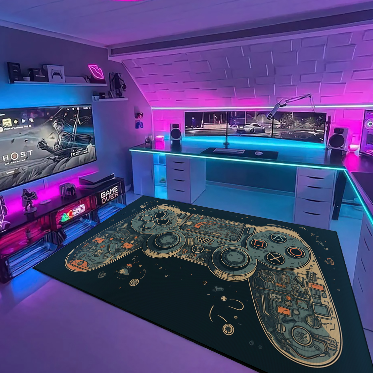 Customizable Game Room Themed Rugs - Personalized Game Carpet for Teen Boys Bedroom - Upgrade Your Room Decor - Image 2