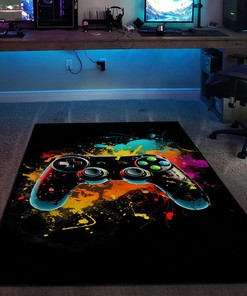 Customizable Gaming Area Rugs for Boys Room with Personalized Vintage Game Room Design