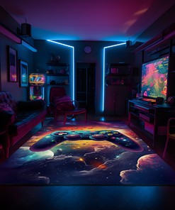 Customizable Gaming Rug for Boys Room with Vintage Game Room Design for Perfect Game Room Decor
