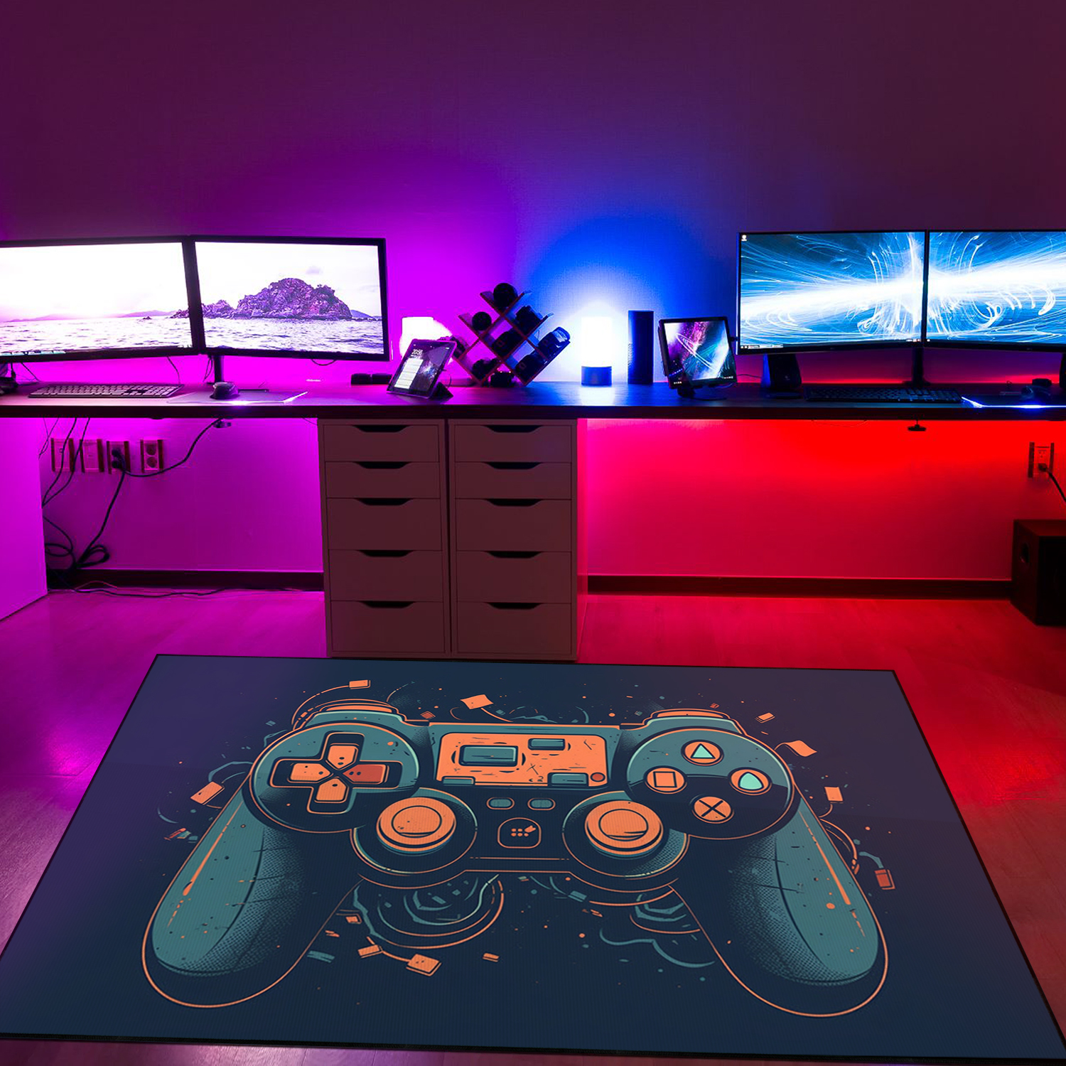 Customizable Gaming Rug with 3D Game Controllers - The Ultimate Gamer Gift