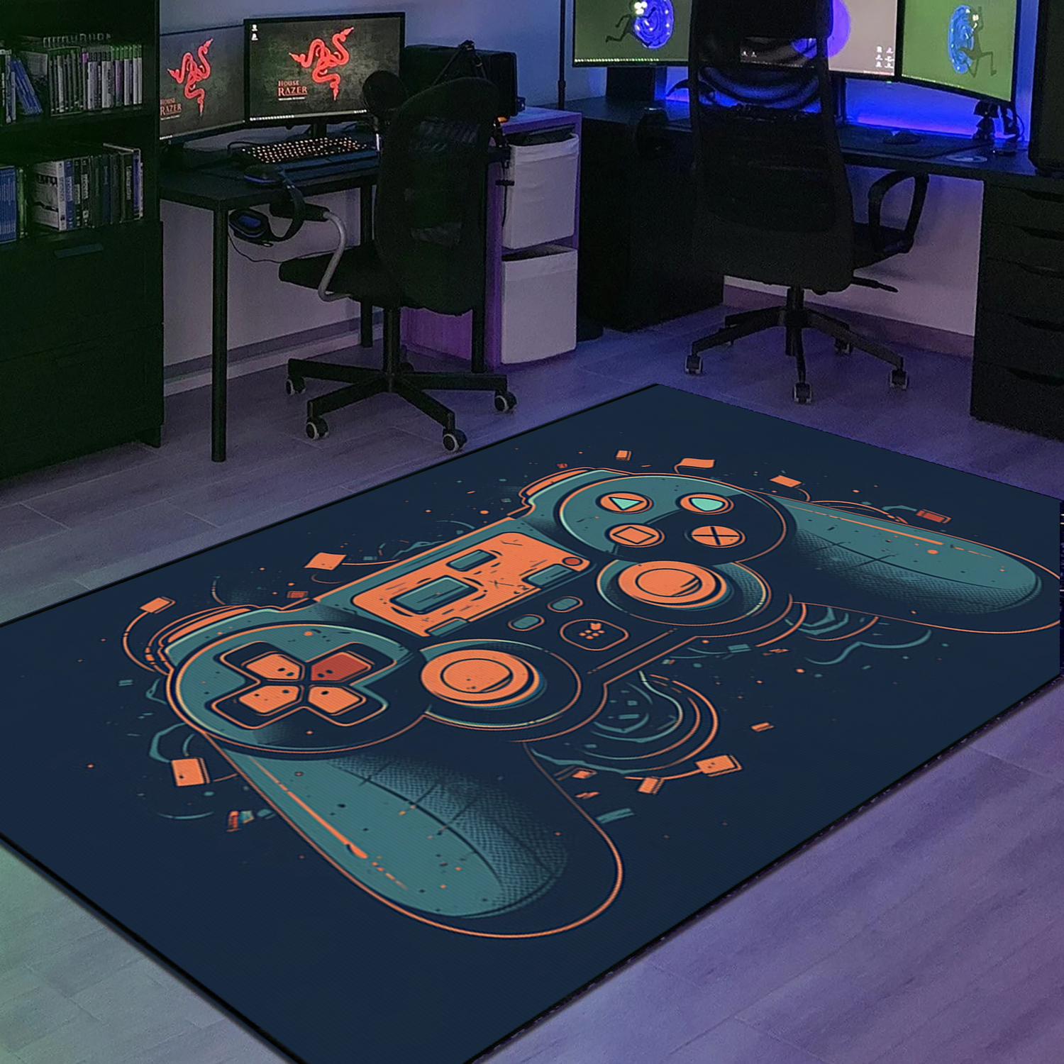 Customizable Gaming Rug with 3D Game Controllers - The Ultimate Gamer Gift - Image 2