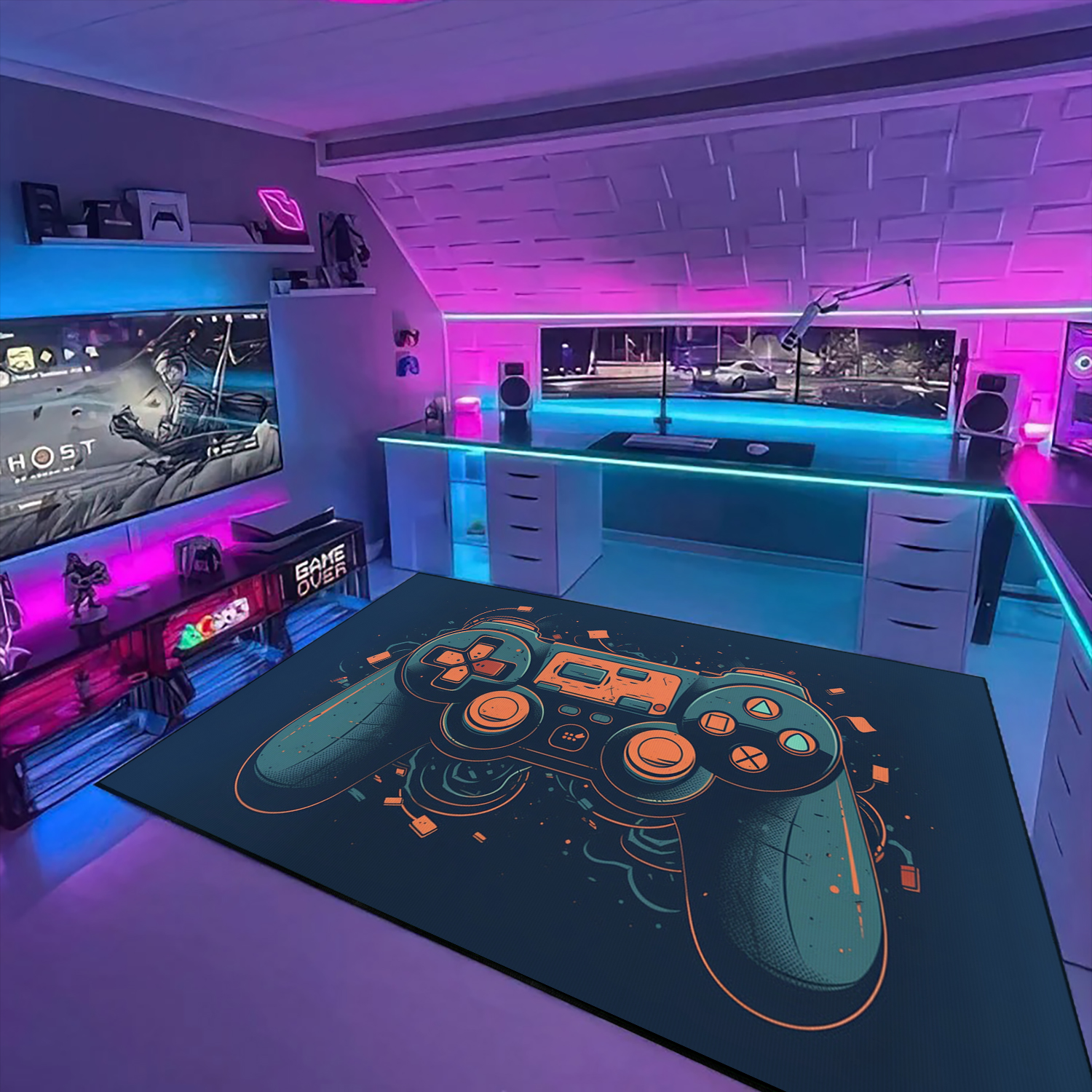 Customizable Gaming Rug with 3D Game Controllers - The Ultimate Gamer Gift - Image 3
