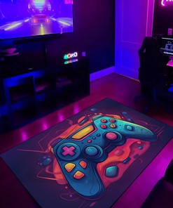 Customizable Gaming Rug with 3D Game Controllers - Upgrade Your Gamer's Paradise