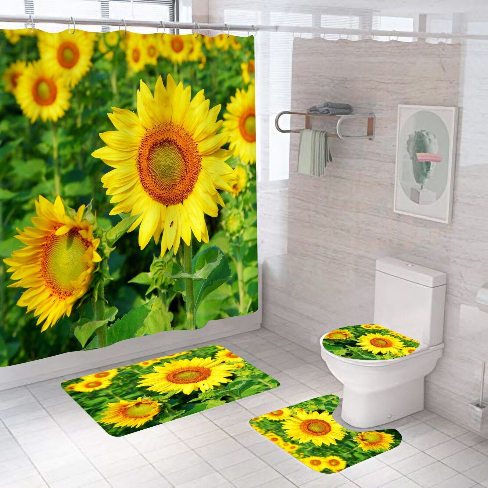 Customize Your Bathroom Decor with Sunflower Shower Curtain