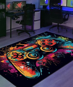Customized Area Rugs for Boys Room - Personalized Gaming Rug with Game Room Carpets M33