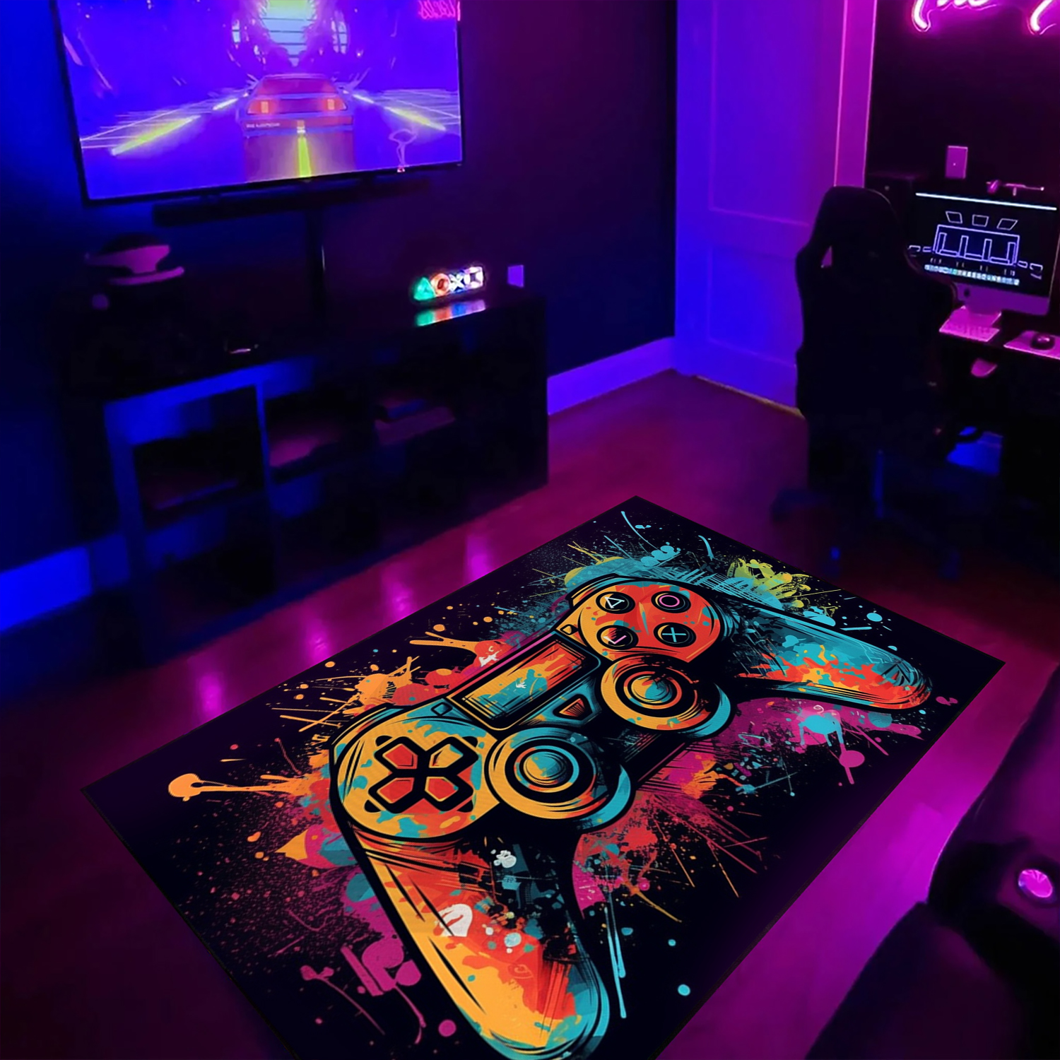 Customized Area Rugs for Boys Room - Personalized Gaming Rug with Game Room Carpets M33 - Image 2