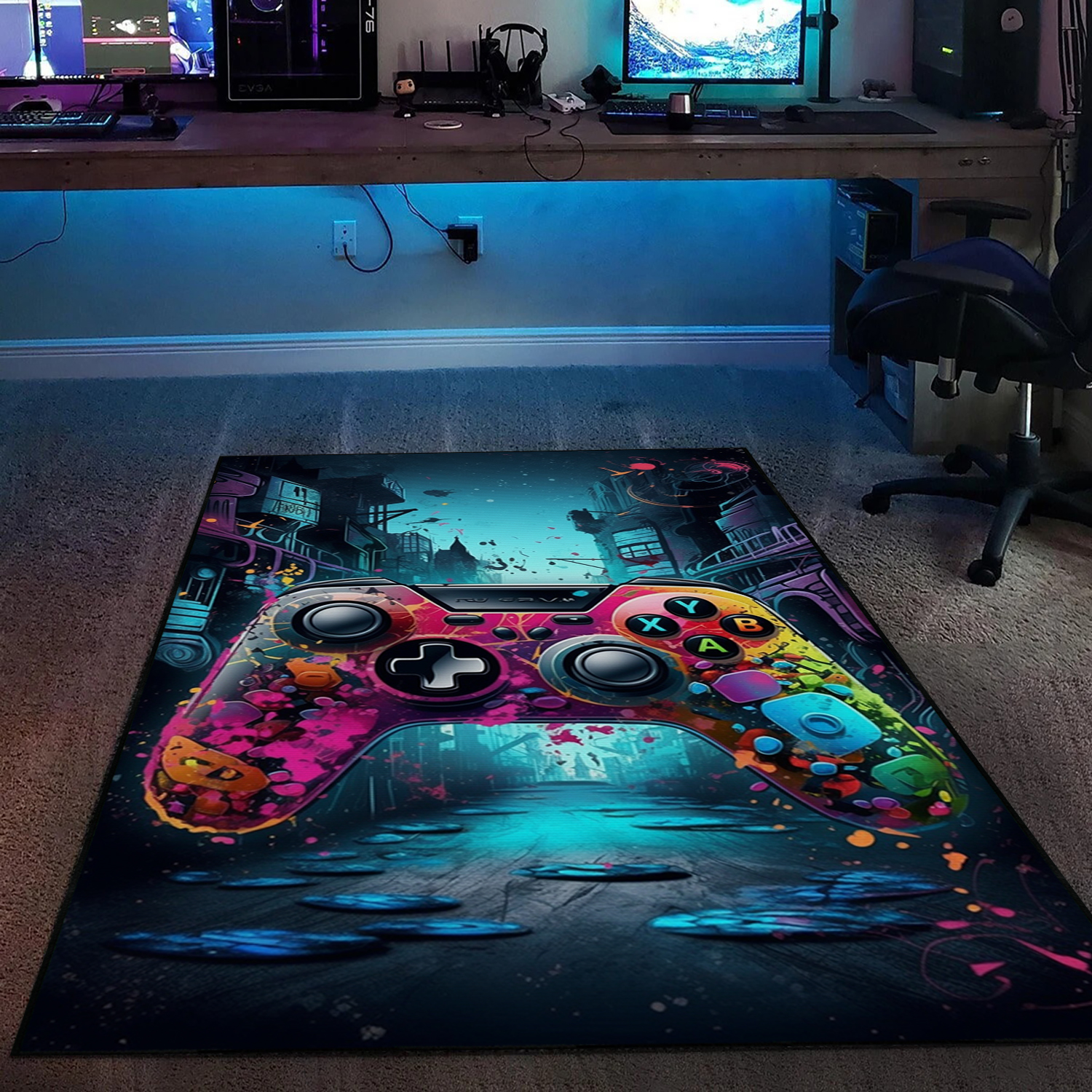 Customized Game Room Area Rug for Boys with Vintage Game Room Decor - Image 2