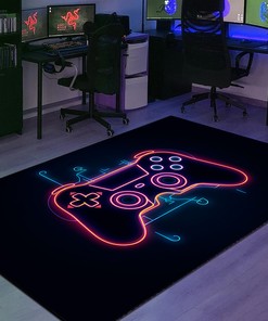 Customized Game Room Carpet for Boys - Shufflezone Game Area Rug - Game Room Rugs for Living Room
