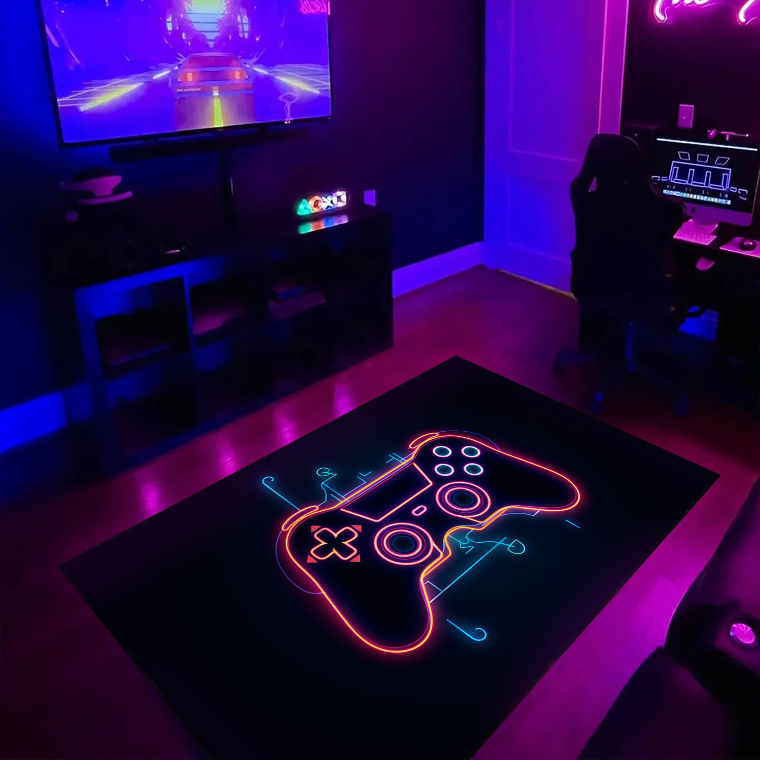 Customized Game Room Carpet for Boys - Shufflezone Game Area Rug - Game Room Rugs for Living Room - Image 3