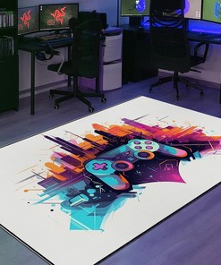 Customized Game Room Carpet for Kids - Game Controller Area Rug with Non Slip Bathroom Rugs Washable - Large Game Rug Design M67