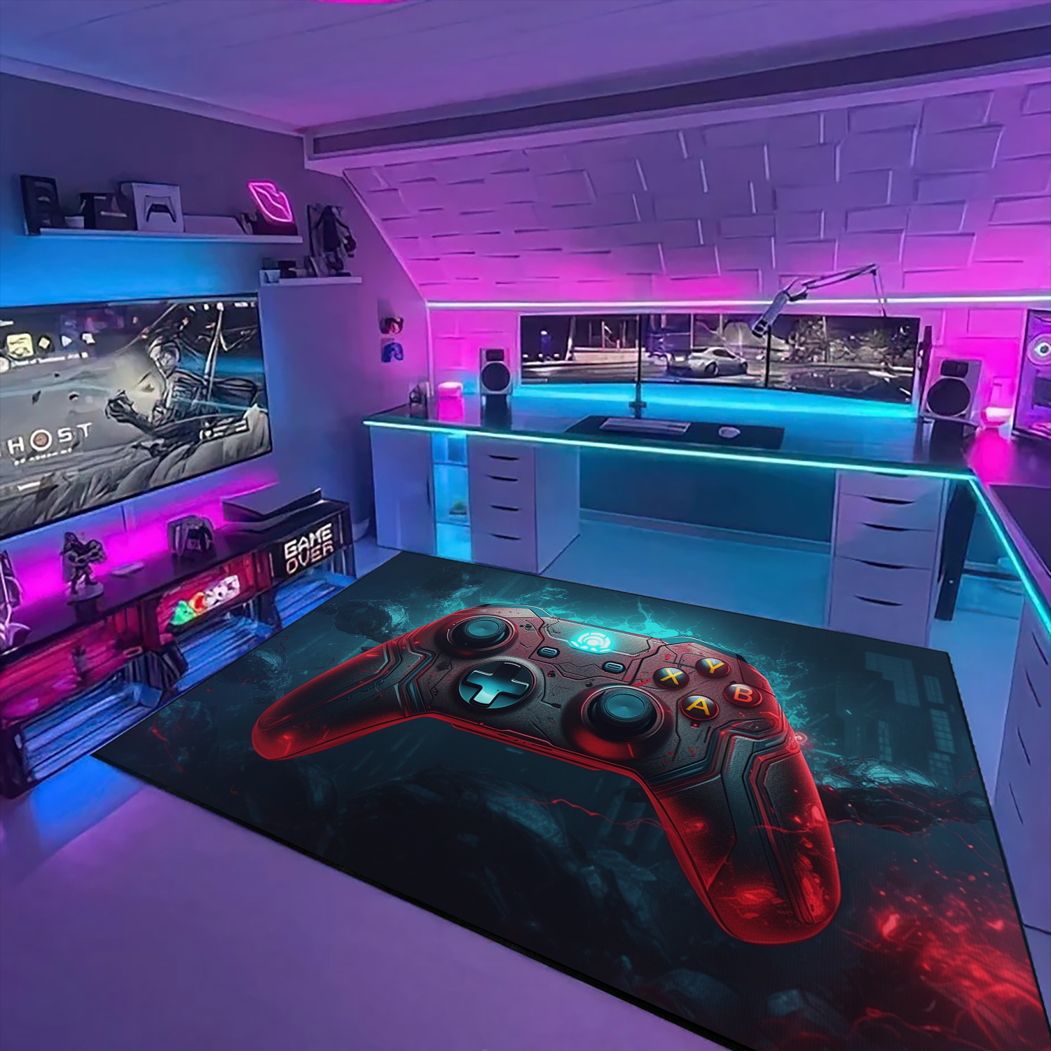Customized Game Room Carpet for Kids - Shufflezone Game Area Rug with Game Room Rugs for Living Room M61 - Image 2