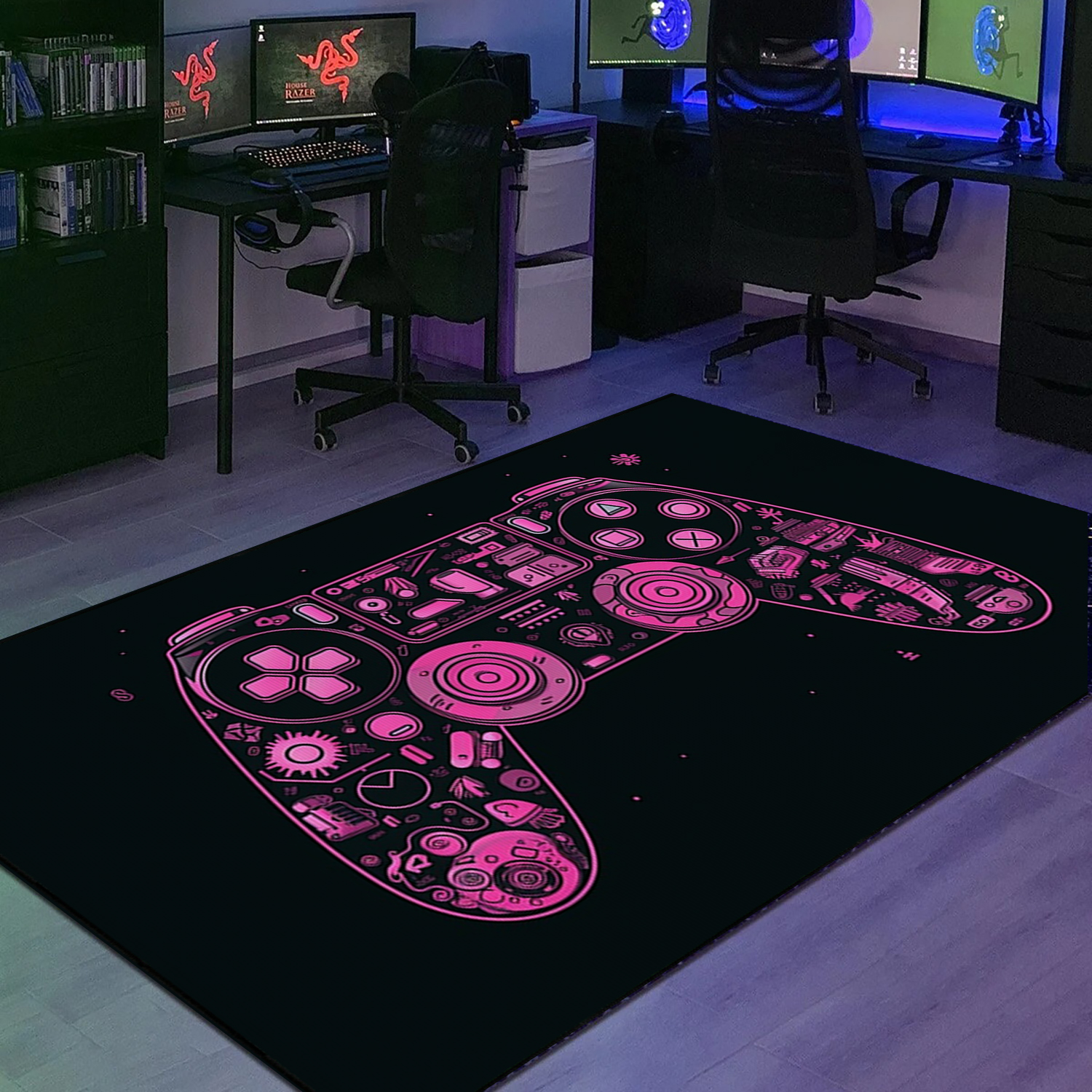 Customized Game Room Carpet for Kids - Shufflezone Game Rug - Personalized Gaming Room Area Rug for Boys T10 - Image 2