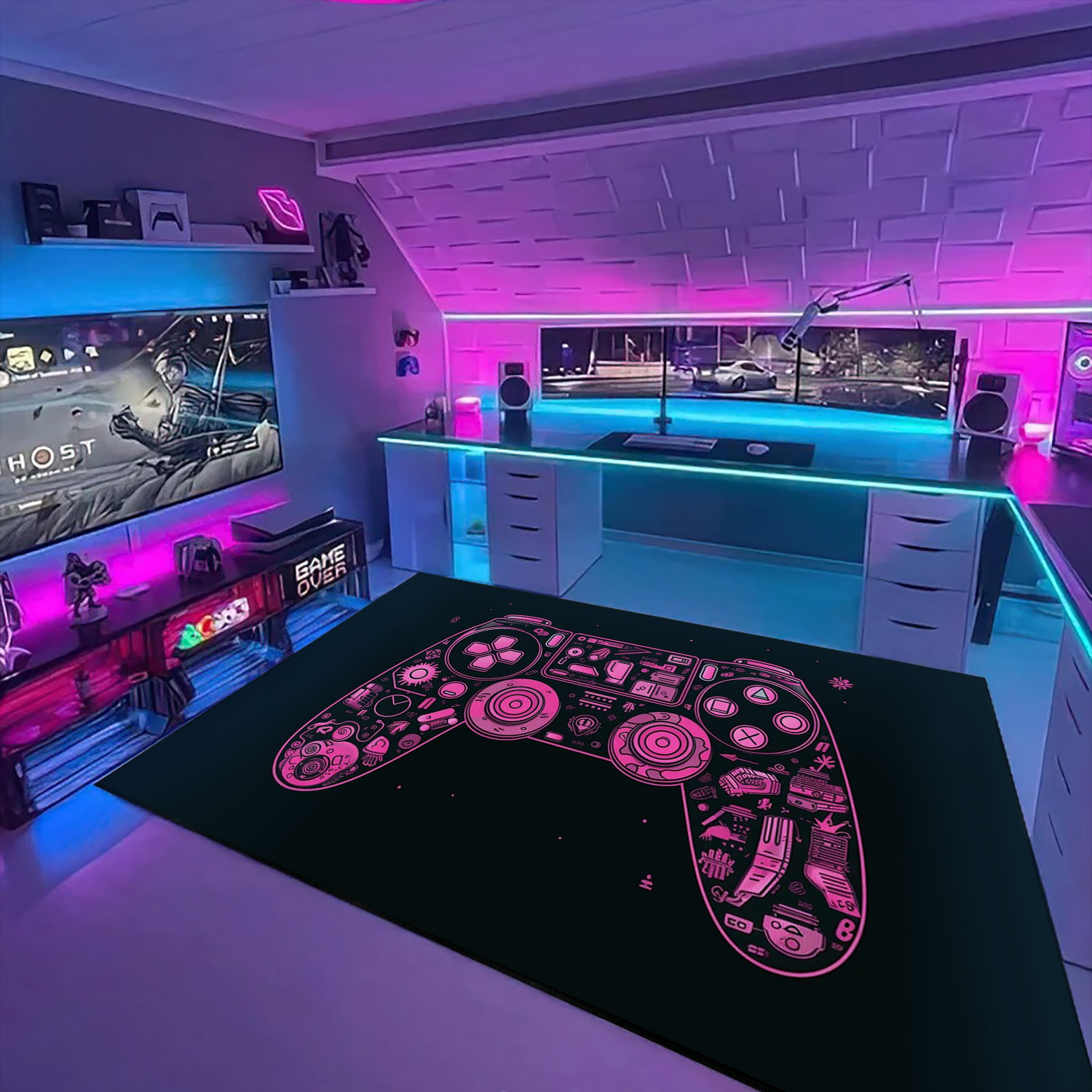 Customized Game Room Carpet for Kids - Shufflezone Game Rug - Personalized Gaming Room Area Rug for Boys T10 - Image 3
