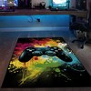 Customized Game Room Rug for Boys with Full Size Vintage Game Controller Pattern