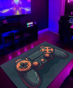 Customized Gamer Rug for Boys - Large Game Rug for Game Room - Personalized Game Room Rug Ideas and Rug Decor Home