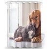 Cute 3D Animal Print Pet Dog Puppy Cat Kitten Bathroom Shower Curtain