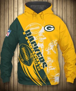 Cute All Over Print 3D Cartoon Player Zip Hoodie For Green Bay Packers Fans