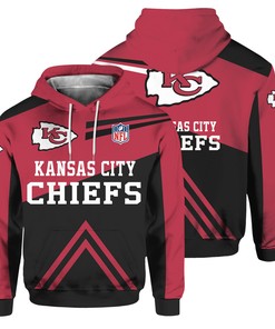 Cute All Over Print Kansas City Chiefs Long Sleeve Zip Hoodie For Fans