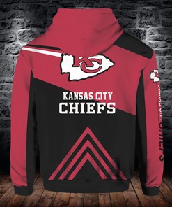 Cute All Over Print Kansas City Chiefs Long Sleeve Zip Hoodie For Fans