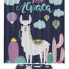 Cute Alpaca Cactus Shower Curtain With Waterproof Fabric, Animal Bathroom Decor