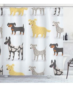 Cute And Adorable Dog Shower Curtain For Any Bathroom Decor