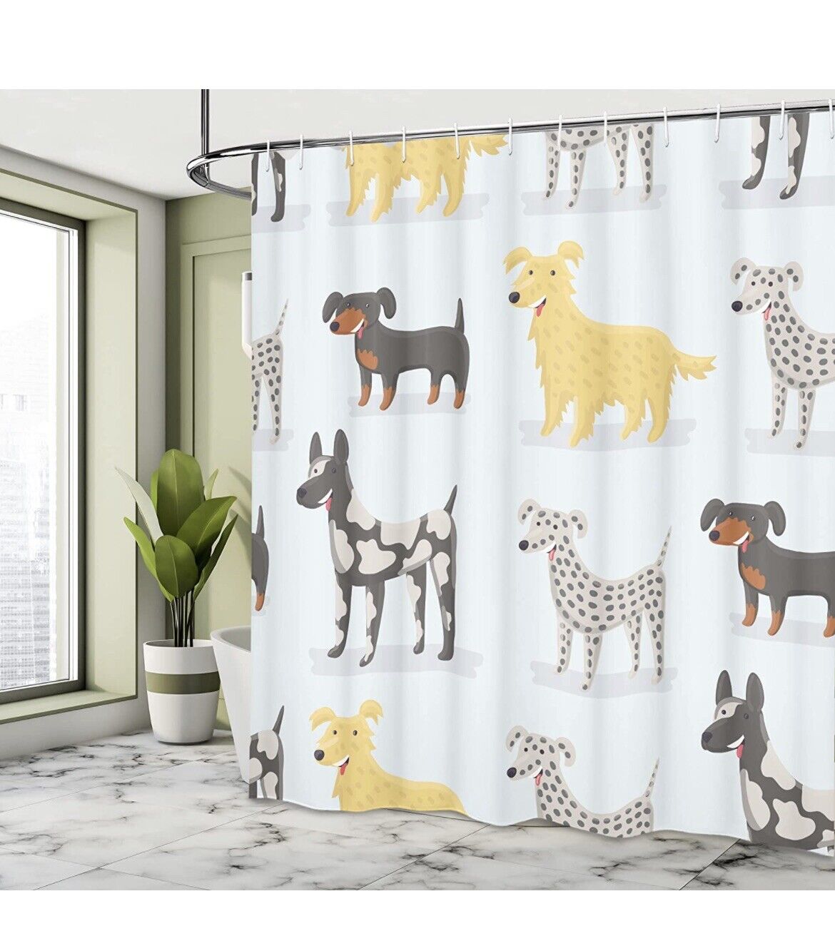 Cute And Adorable Dog Shower Curtain For Any Bathroom Decor - Image 4