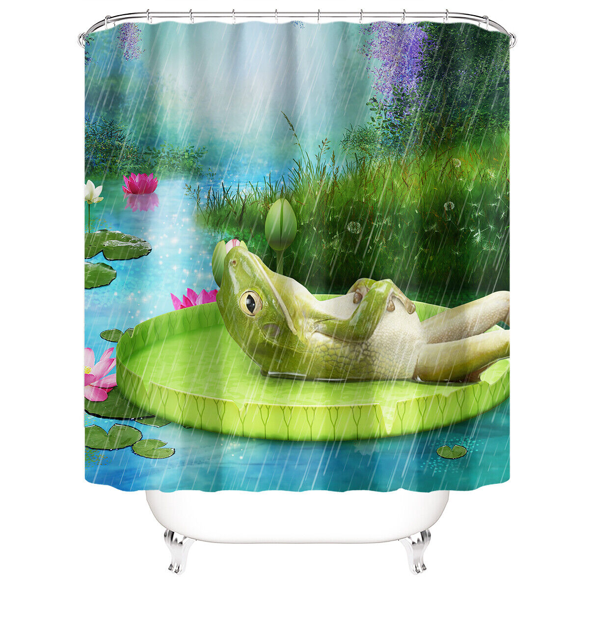 Cute And Adorable Frog Shower Curtain - Add Some Fun And Playfulness To Your Bathroom Decor