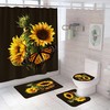 Cute And Colorful Butterfly Sunflower Shower Curtain For Small Bathrooms