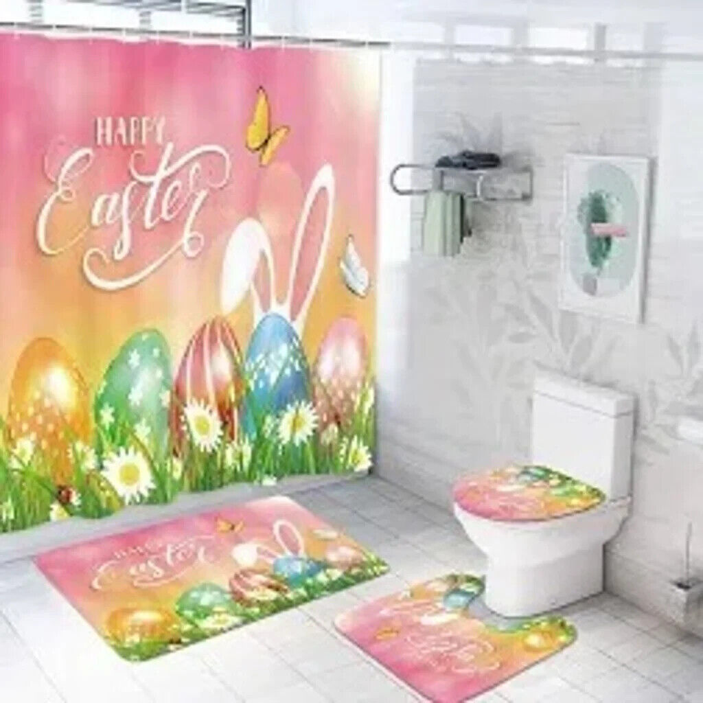 Cute And Colorful Easter Themed Shower Curtain With Shower Curtains Colorful