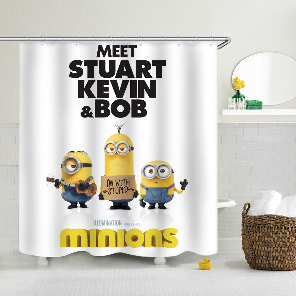 Cute And Durable Cartoon Mushroom Waterproof Bath Shower Curtain No-Slip