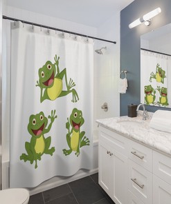 Cute And Fun Frog Home Decor Shower Curtain - A Perfect Addition To Your Bathroom Decor