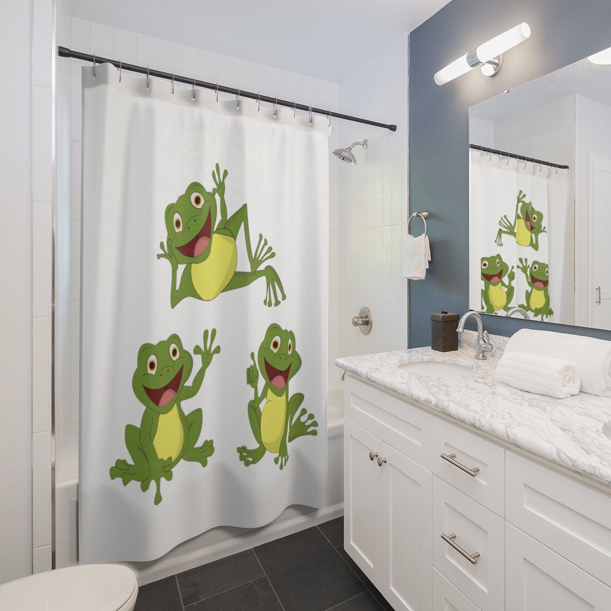 Cute And Fun Frog Home Decor Shower Curtain - A Perfect Addition To Your Bathroom Decor