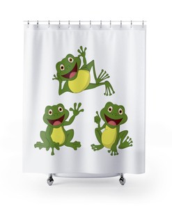 Cute And Fun Frog Home Decor Shower Curtain - A Perfect Addition To Your Bathroom Decor