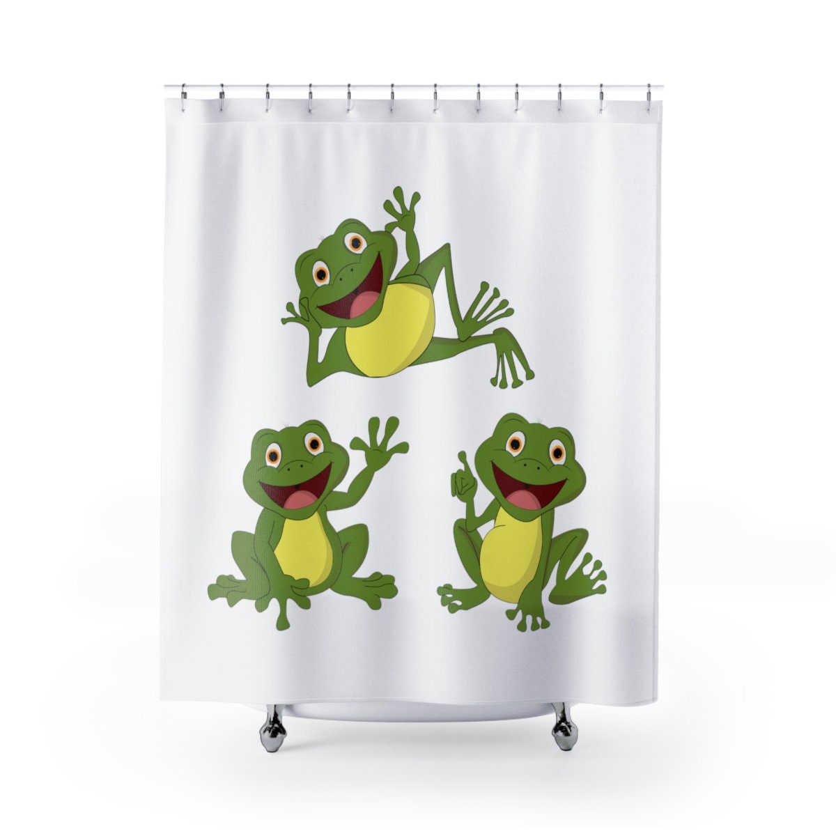 Cute And Fun Frog Home Decor Shower Curtain - A Perfect Addition To Your Bathroom Decor