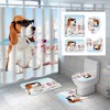 Cute And Fun Waterproof Shower Curtain Bathroom With Dog Eat Ice Cream Design