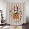 Cute And Funny Christmas Sloth Shower Curtain, Personalized Bathroom Decor