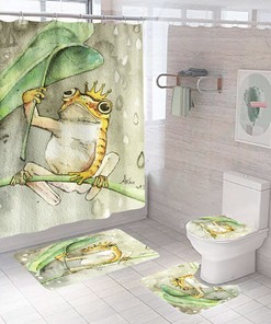 Cute And Girly Frog Waterproof Shower Curtain - A Perfect Addition To Your Bathroom Decor