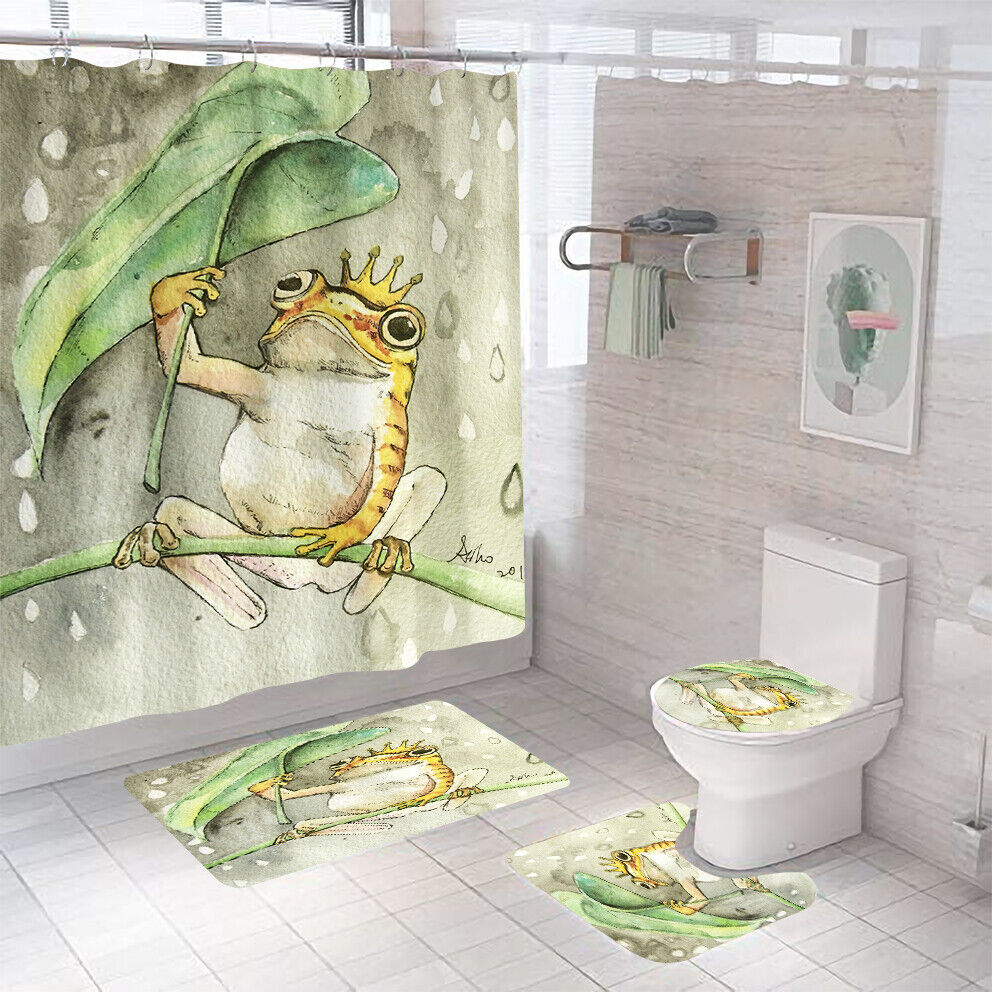 Cute And Girly Frog Waterproof Shower Curtain - A Perfect Addition To Your Bathroom Decor