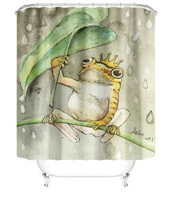 Cute And Girly Frog Waterproof Shower Curtain - A Perfect Addition To Your Bathroom Decor