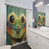 Cute And Girly Sage Green Anime Frog Shower Curtain - A Unique And Cool Addition To Your Bathroom Decor
